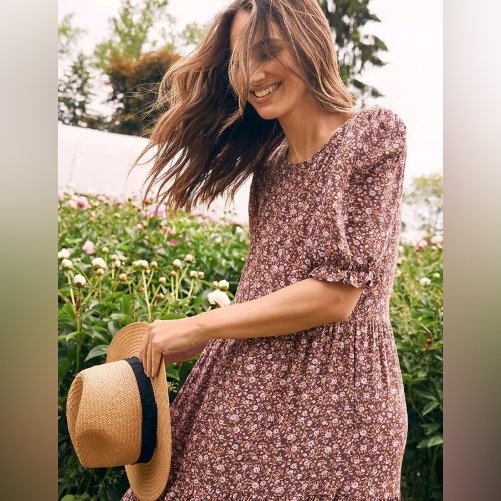 Aerie Garden Party Floral Relic Midi Tiered Dress size M - Picture 4 of 9